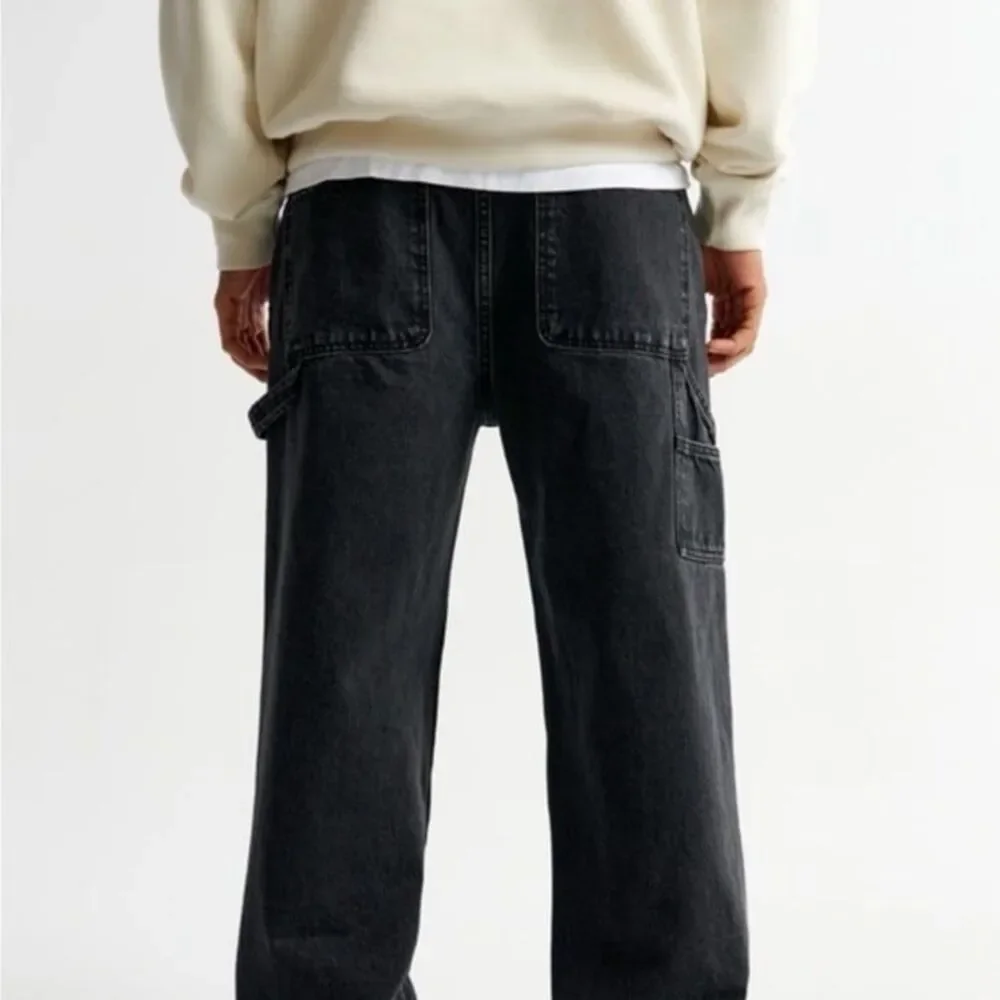 Abercrombie & Fitch Authentic Rigid Denim Baggy Carpenter Jeans Gray 32x30